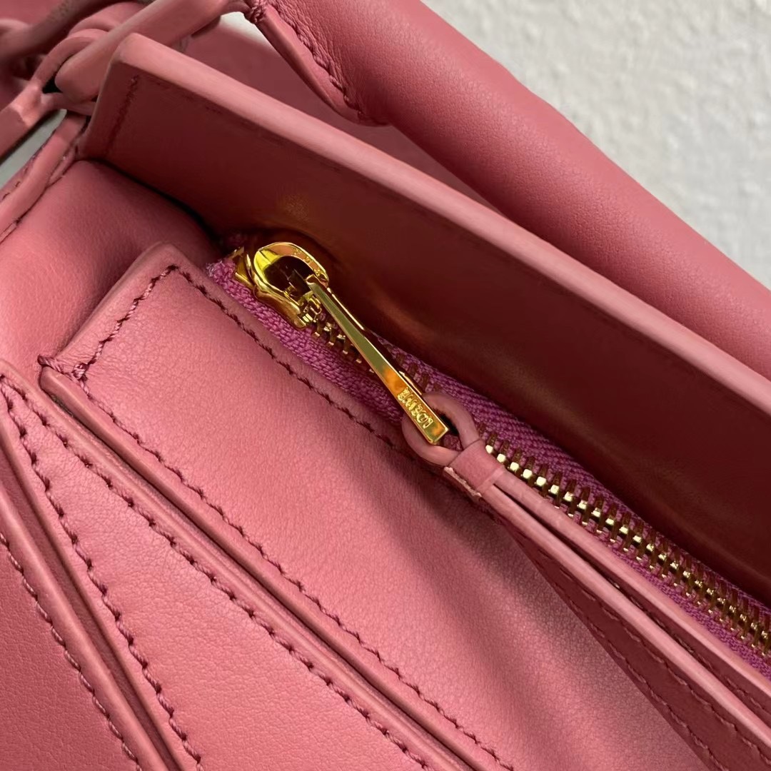 Loewe Small Puzzle Bag in Classic Calfskin Dark Pink